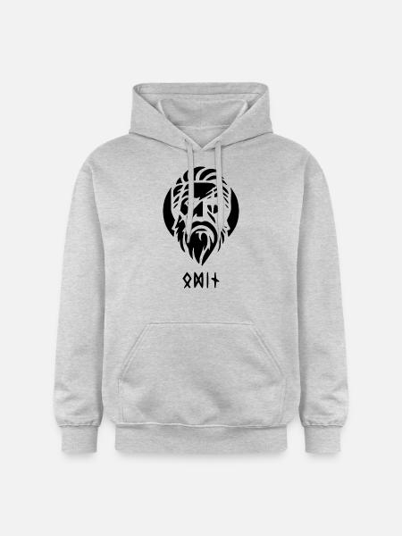 Odin schwarz mit Runen - Gildan Unisex Softstyle® Midweight Hoodie - Hellgrau meliert