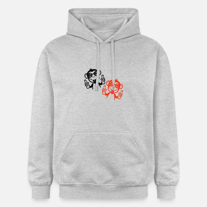 Monkey Beer Party Drunk - Sweat à capuche Softstyle® Gildan Unisexe - gris clair chiné