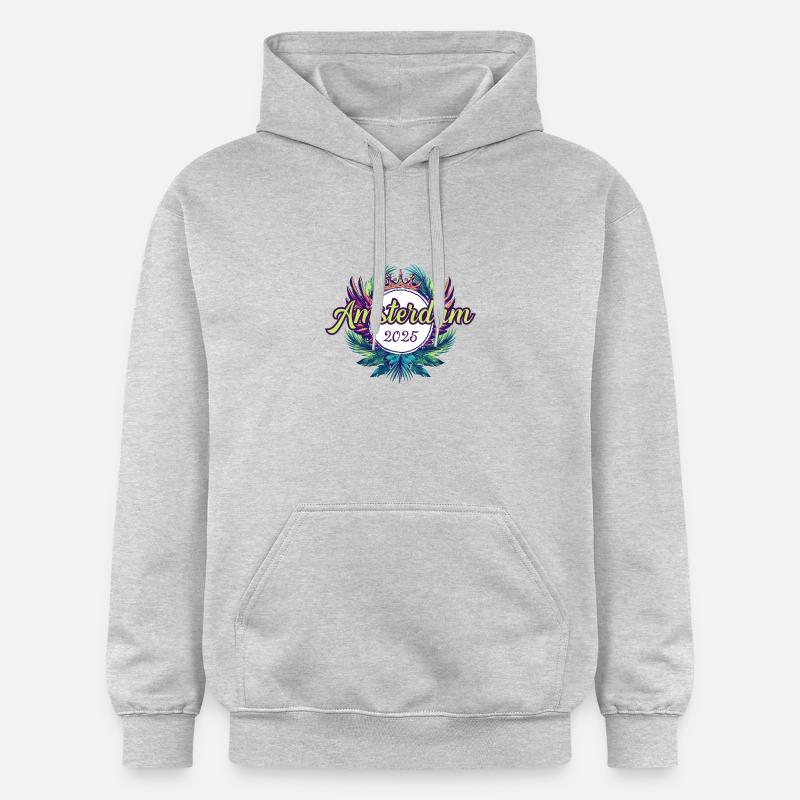 L’équipe d’Amsterdam 2025 - Sweat à capuche Softstyle® Gildan Unisexe - gris clair chiné