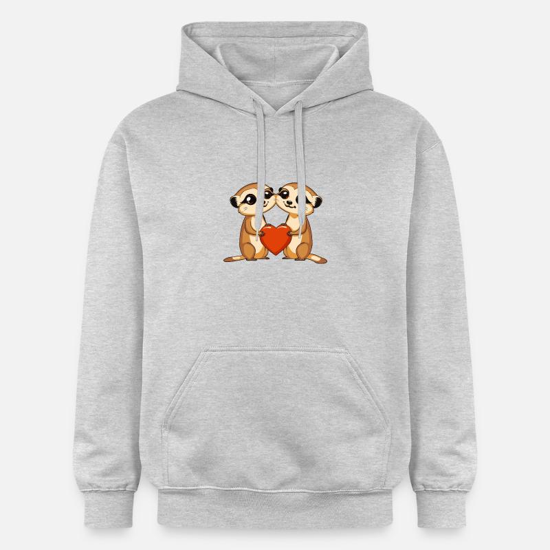 Suricate Couple Saint-Valentin - Sweat à capuche Softstyle® Gildan Unisexe - gris clair chiné
