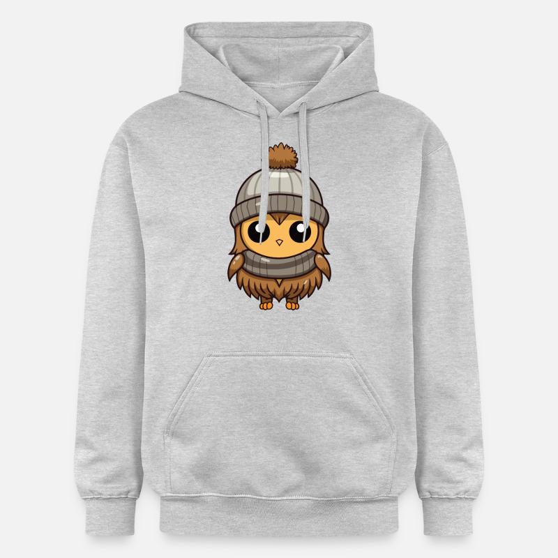 Eule Comic Winter Cozy - Gildan Unisex Softstyle® Midweight Hoodie - Hellgrau meliert