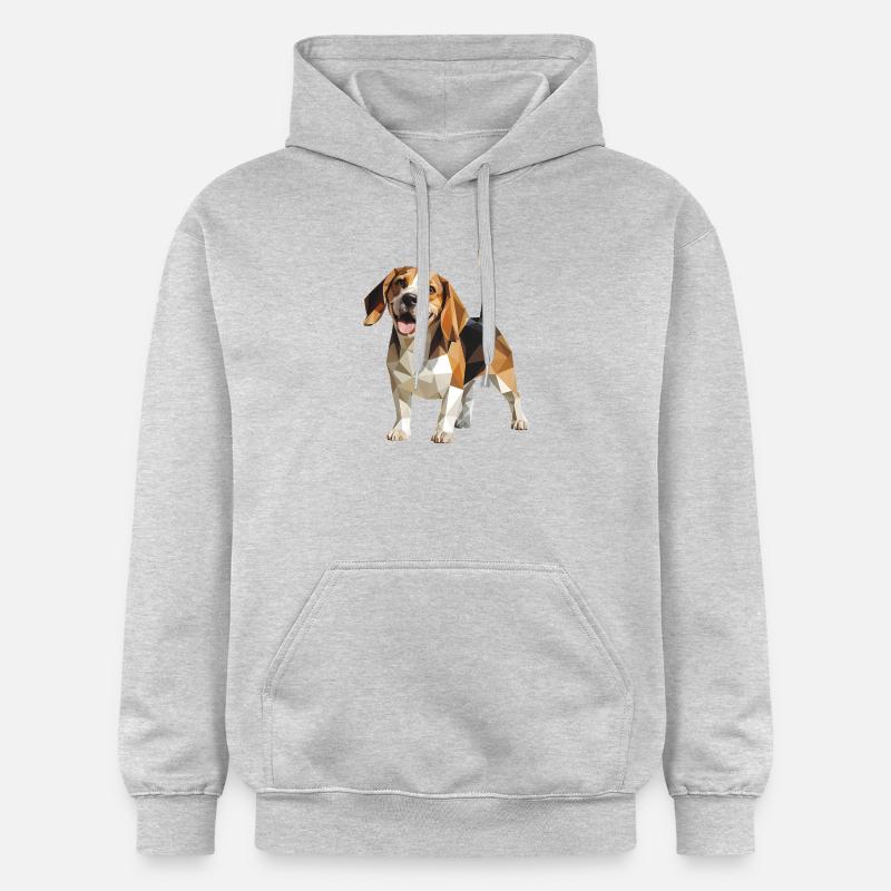 Beagle - Cool Low Poly Logo - Sweat à capuche Softstyle® Gildan Unisexe - gris clair chiné