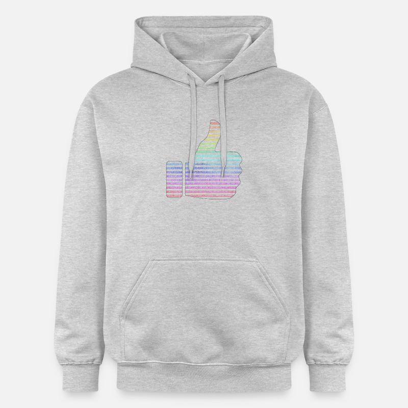 main comme arc-en-ciel binaire - Sweat à capuche Softstyle® Gildan Unisexe - gris clair chiné