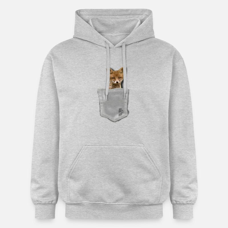 pocket fox by customstyle - Sweat à capuche Softstyle® Gildan Unisexe - gris clair chiné