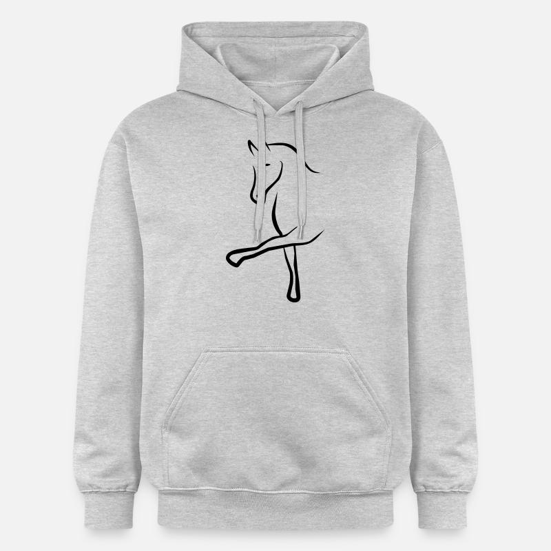 cheval - Sweat à capuche Softstyle® Gildan Unisexe - gris clair chiné