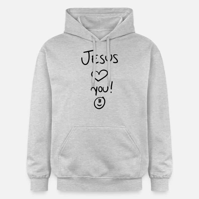 Jésus t'aime - Sweat à capuche Softstyle® Gildan Unisexe - gris clair chiné