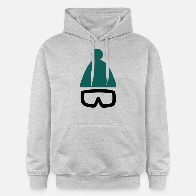 Mütze mit Ski- oder Snowboardbrille - Gildan Unisex Softstyle® Midweight Hoodie - Hellgrau meliert
