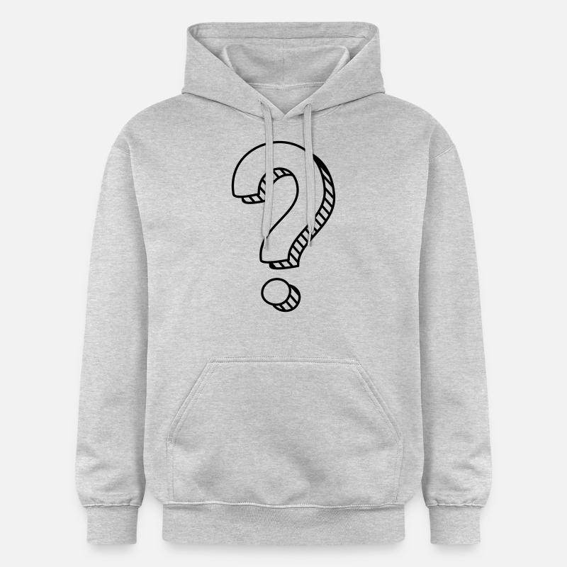 Fragezeichen mit Schatten einfarbig - Gildan Unisex Softstyle® Midweight Hoodie - Hellgrau meliert