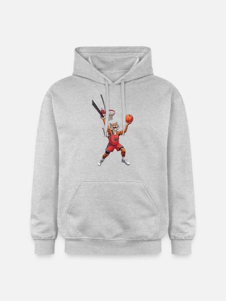 Tiger plays basketball - Gildan Unisex Softstyle® Midweight Hoodie - light heather grey
