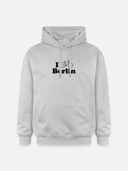 berlin biking - Gildan Unisex Softstyle® Midweight Hoodie - Hellgrau meliert