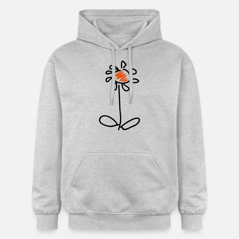 fleur / flower (2c) - Sweat à capuche Softstyle® Gildan Unisexe - gris clair chiné