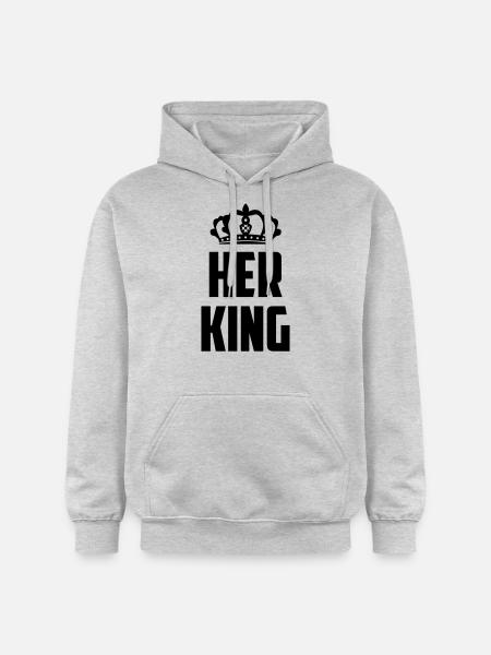 Her King - Gildan Unisex Softstyle® Midweight Hoodie - Hellgrau meliert