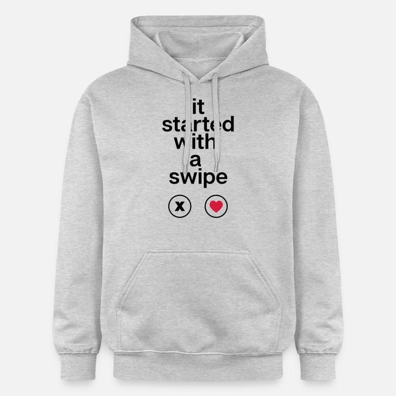 it started with a swipe - Gildan Unisex Softstyle® Midweight Hoodie - Hellgrau meliert