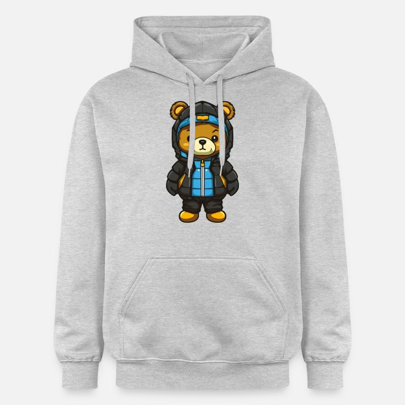 Bande dessinée ours - Sweat à capuche Softstyle® Gildan Unisexe - gris clair chiné