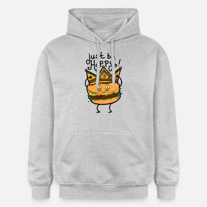 Burger avec la couronne - Sweat à capuche Softstyle® Gildan Unisexe - gris clair chiné