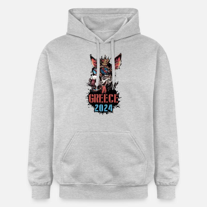 Grèce 2024 Vacances Âne - Sweat à capuche Softstyle® Gildan Unisexe - gris clair chiné