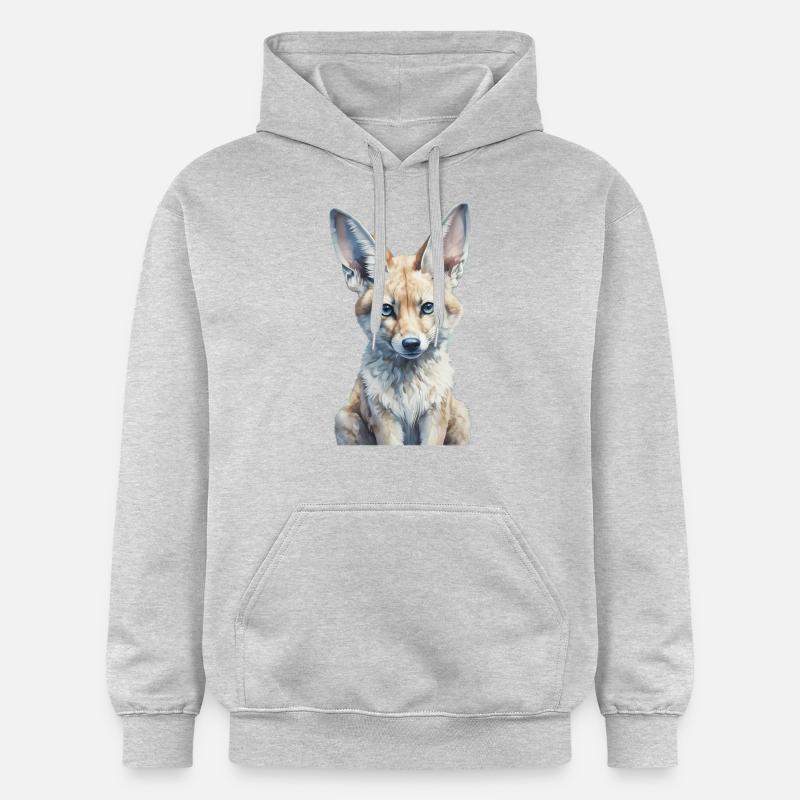 Fennec Renard - Sweat à capuche Softstyle® Gildan Unisexe - gris clair chiné