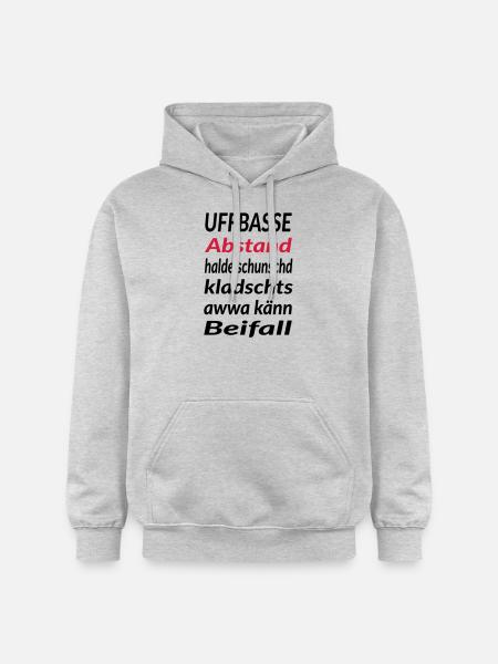 Uffbasse Abstand halde - Gildan Unisex Softstyle® Midweight Hoodie - Hellgrau meliert
