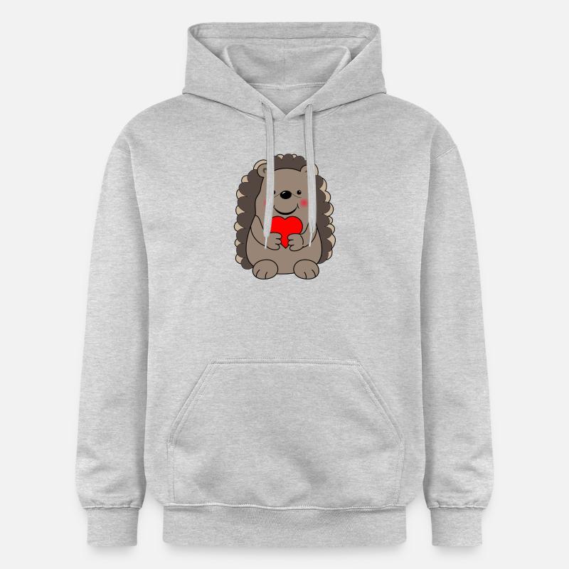 Hérisson avec un cœur - Sweat à capuche Softstyle® Gildan Unisexe - gris clair chiné