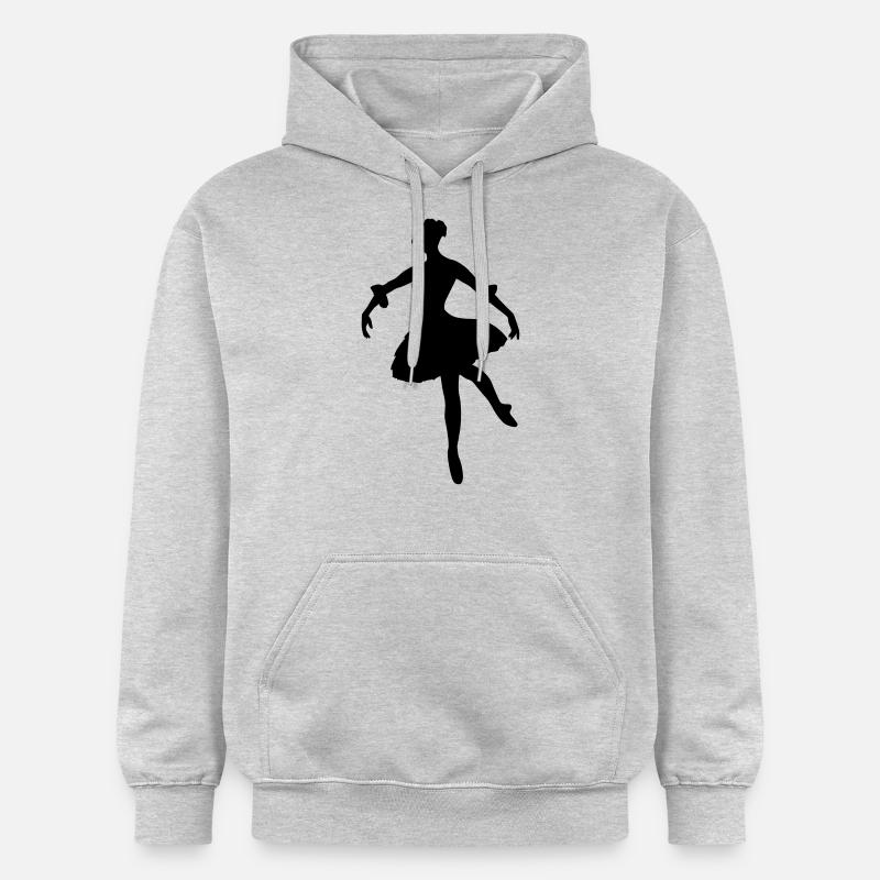 Danseuse de ballet vecteur Silhouette - Sweat à capuche Softstyle® Gildan Unisexe - gris clair chiné