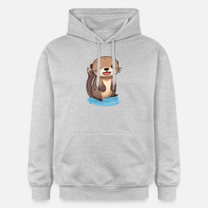 Loutre totalement mignonne - Sweat à capuche Softstyle® Gildan Unisexe - gris clair chiné