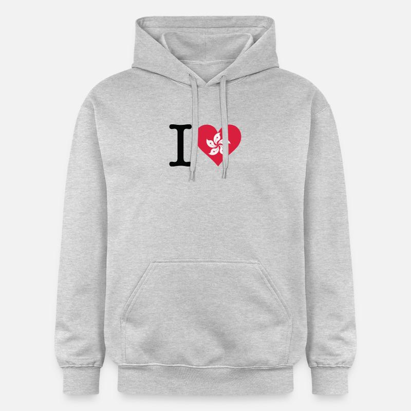 J'aime Hong Kong - Sweat à capuche Softstyle® Gildan Unisexe - gris clair chiné