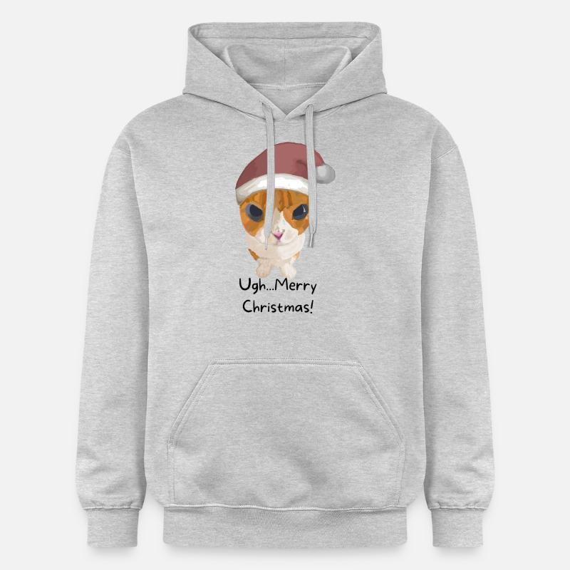 Chat impertinent - Joyeux Noël ! - Sweat à capuche Softstyle® Gildan Unisexe - gris clair chiné