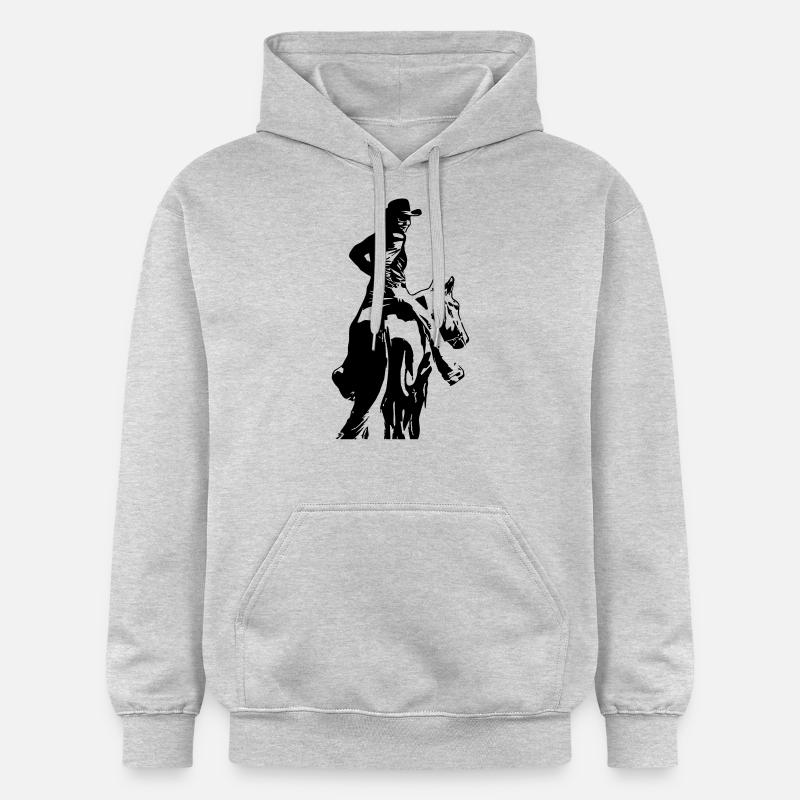 Cow-girl avec le cheval - Sweat à capuche Softstyle® Gildan Unisexe - gris clair chiné