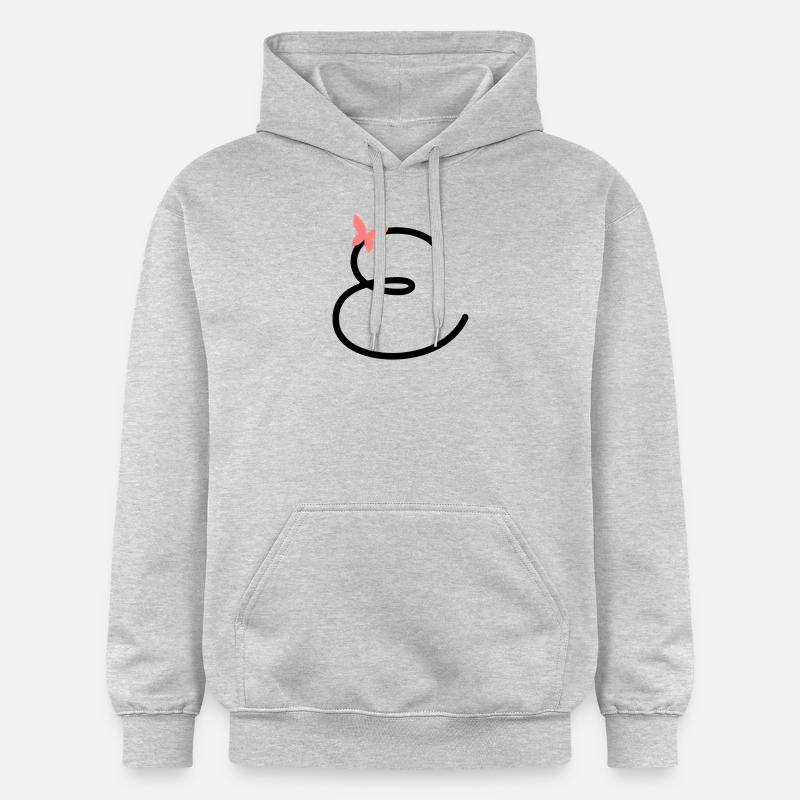 Buchstabe E Schmetterlingsbuchstabe - Gildan Unisex Softstyle® Midweight Hoodie - Hellgrau meliert