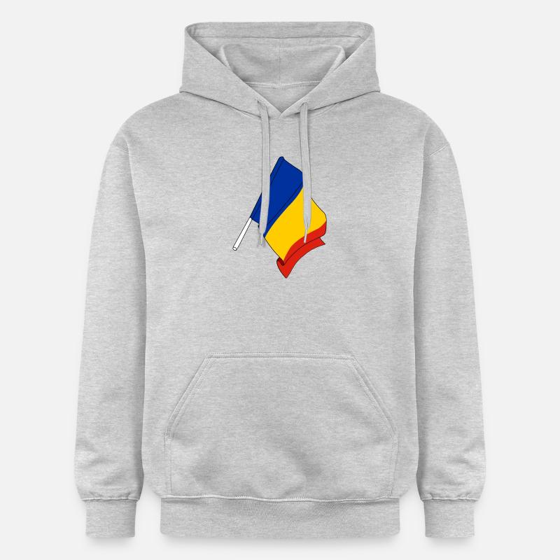 Drapeau Roumanie - Sweat à capuche Softstyle® Gildan Unisexe - gris clair chiné