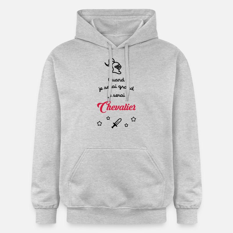 garçon / pirate / chevalier / bébé - Sweat à capuche Softstyle® Gildan Unisexe - gris clair chiné