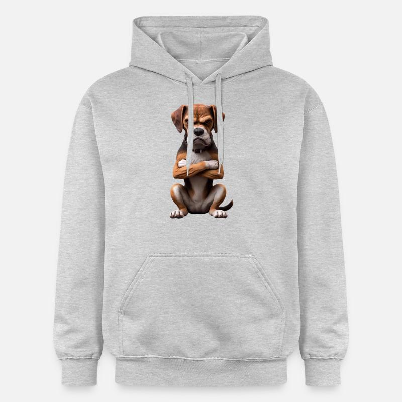 Chien grim 4 - Sweat à capuche Softstyle® Gildan Unisexe - gris clair chiné