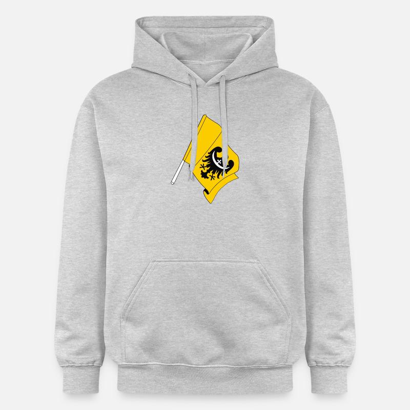 Drapeau Basse-Silésie Pologne - Sweat à capuche Softstyle® Gildan Unisexe - gris clair chiné