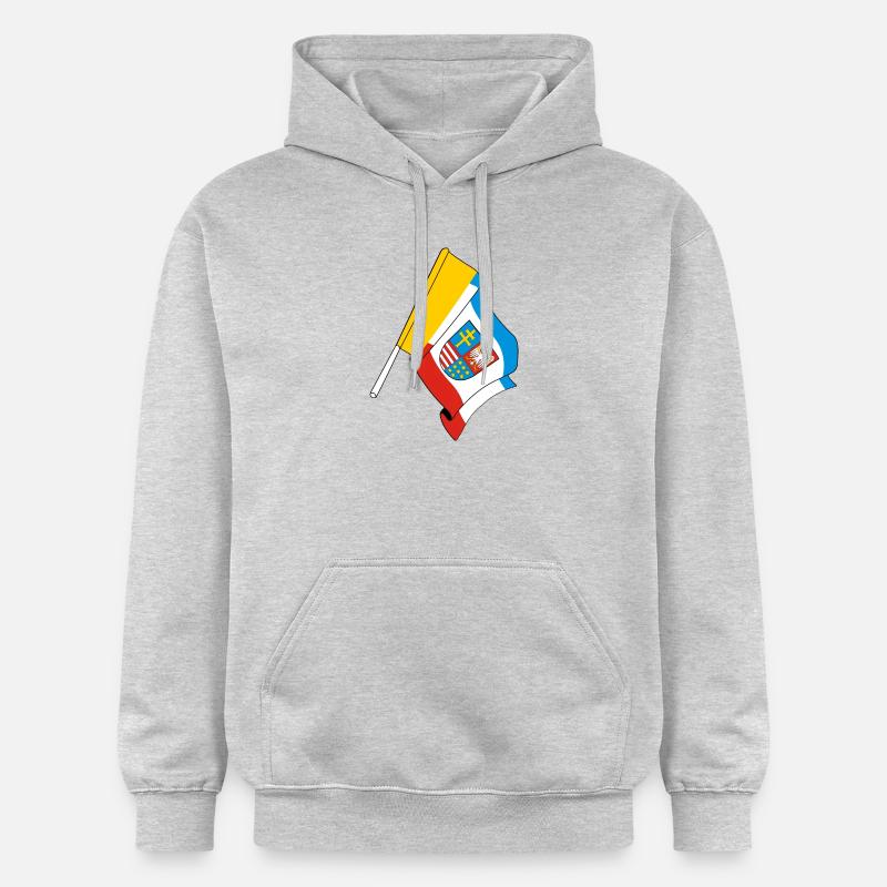 Drapeau Sainte-Croix Pologne - Sweat à capuche Softstyle® Gildan Unisexe - gris clair chiné