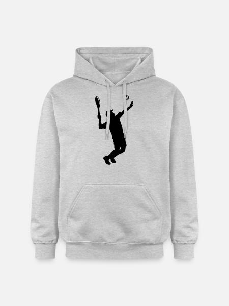 Tennis Player Silhouette - Gildan Unisex Softstyle® Midweight Hoodie - light heather grey