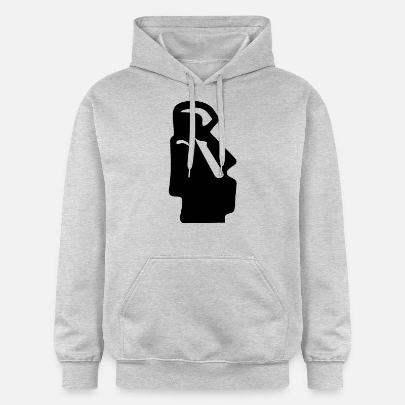 statue ile de paques - Sweat à capuche Softstyle® Gildan Unisexe - gris clair chiné