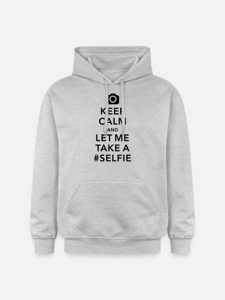 funny Keep calm take a selfie #selfie meme - Gildan Unisex Softstyle® Midweight Hoodie - light heather grey