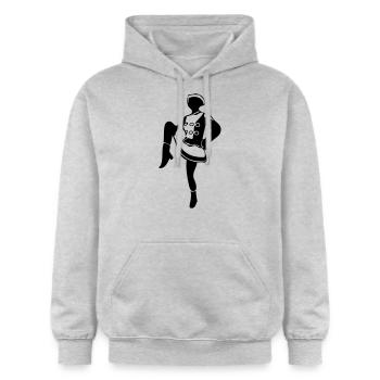 Funkenmarie - Gildan Unisex Softstyle® Midweight Hoodie - Hellgrau meliert - Vorne - Liana (172cm) & Jaron (178cm)