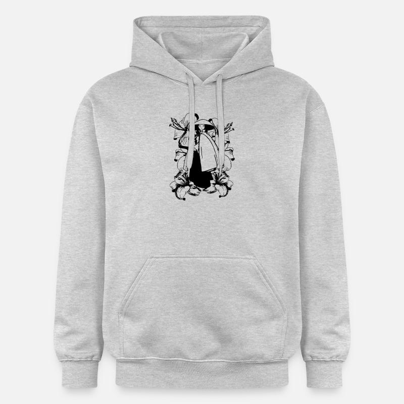 Samouraï avec Katana - Sweat à capuche Softstyle® Gildan Unisexe - gris clair chiné