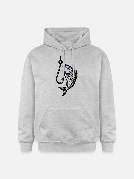 Fish Hook Fish Icon - Gildan Unisex Softstyle® Midweight Hoodie - light heather grey