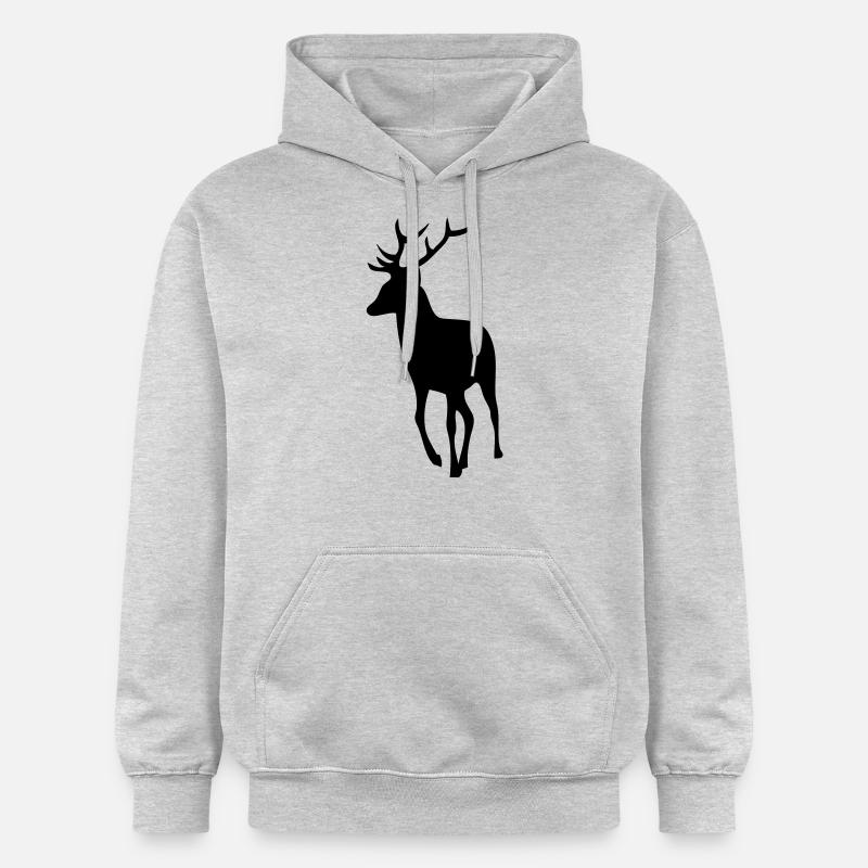 deer deer silhouette shadow Shadow1 - Gildan Unisex Softstyle® Midweight Hoodie - light heather grey