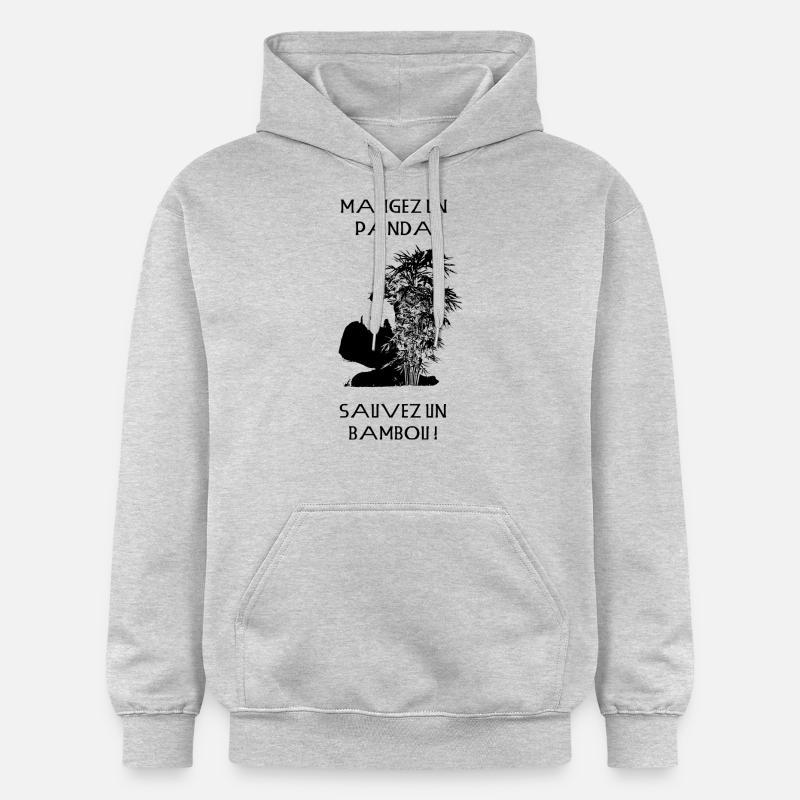 Essen Sie ein Panda - Gildan Unisex Softstyle® Midweight Hoodie - Hellgrau meliert