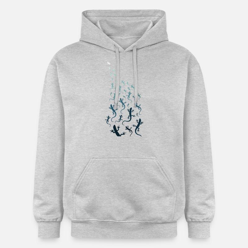 Lézard Gecko libellule - Sweat à capuche Softstyle® Gildan Unisexe - gris clair chiné