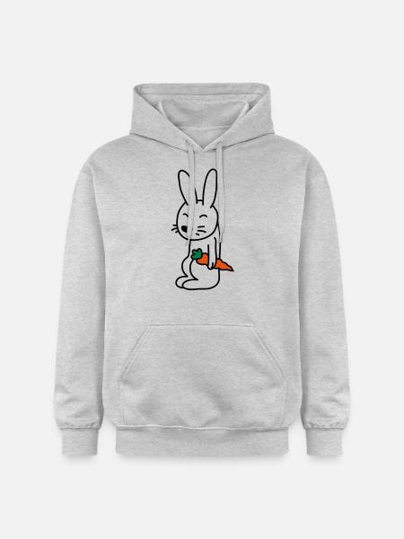 bunny_with_carrot - Gildan Unisex Softstyle® Midweight Hoodie - Hellgrau meliert