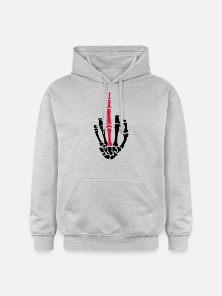 middle finger skulls - Gildan Unisex Softstyle® Midweight Hoodie - Hellgrau meliert