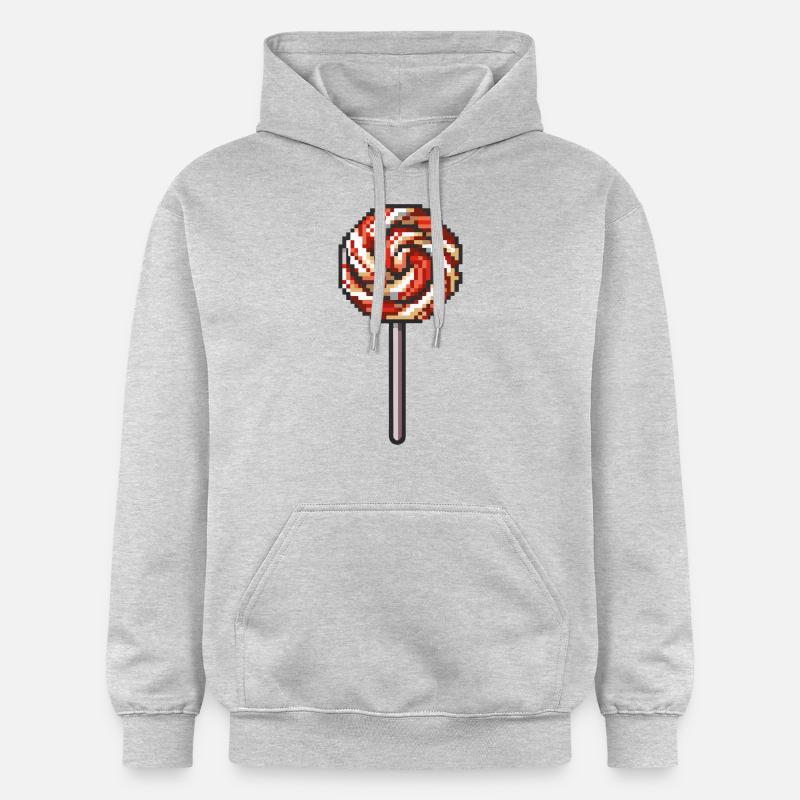 Icône de pixel de sucette - Sweat à capuche Softstyle® Gildan Unisexe - gris clair chiné