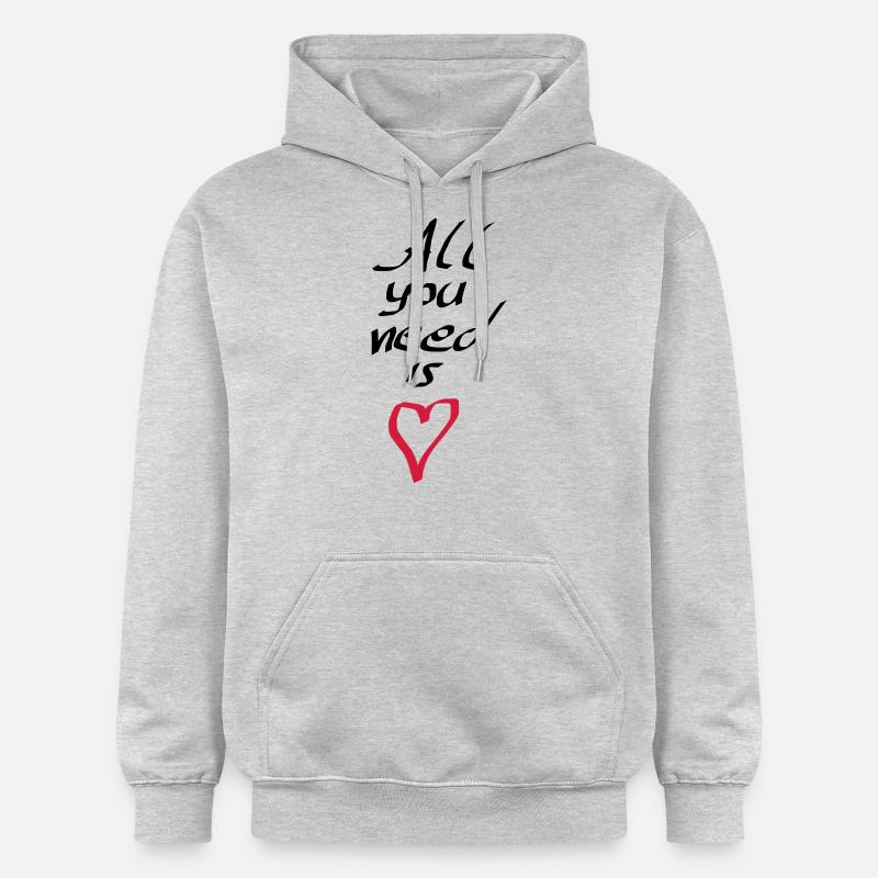 All u need is love - Sweat à capuche Softstyle® Gildan Unisexe - gris clair chiné