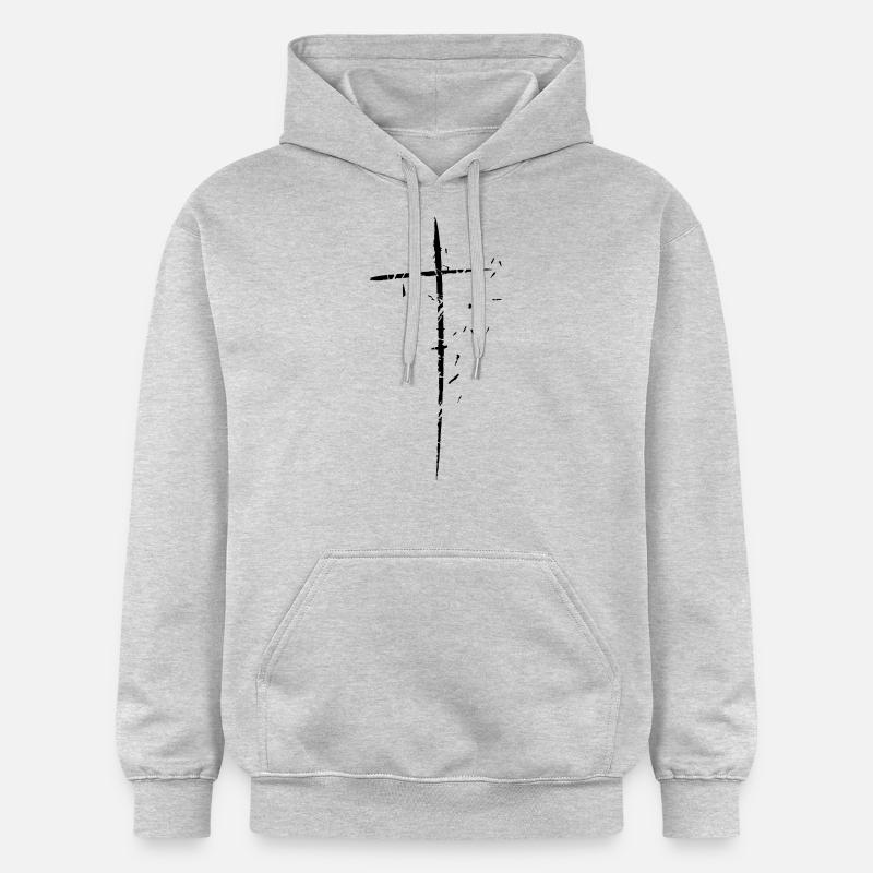 traverser fragmentées déchiqueté petite conception - Sweat à capuche Softstyle® Gildan Unisexe - gris clair chiné