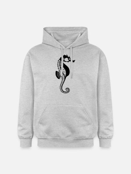 Seepferdchen - Gildan Unisex Softstyle® Midweight Hoodie - Hellgrau meliert