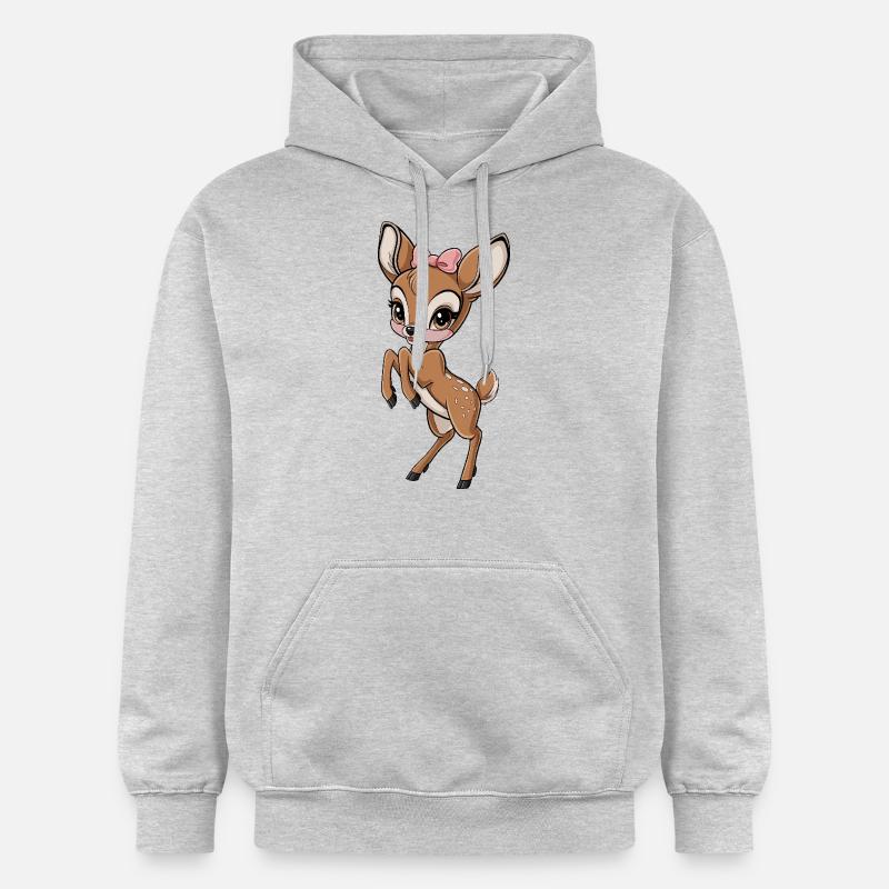 Mignon faon avec noeud - Sweat à capuche Softstyle® Gildan Unisexe - gris clair chiné